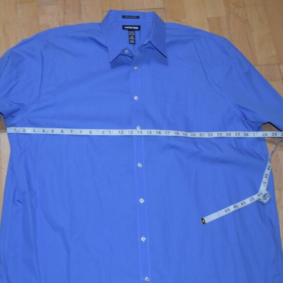 LANDS' END Men's 18.5 - 37T Traditional Fit Wrinkle Free Broadcloth Dress Shirt - Picture 6 of 6